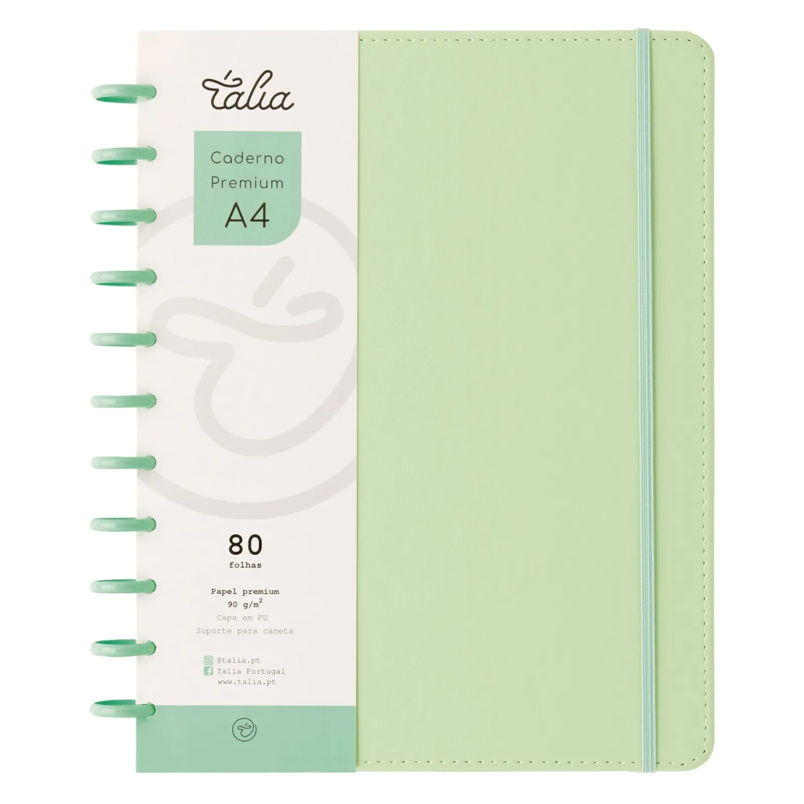 Talia Caderno Smart com Elástico Espiral A4 Pautado Verde