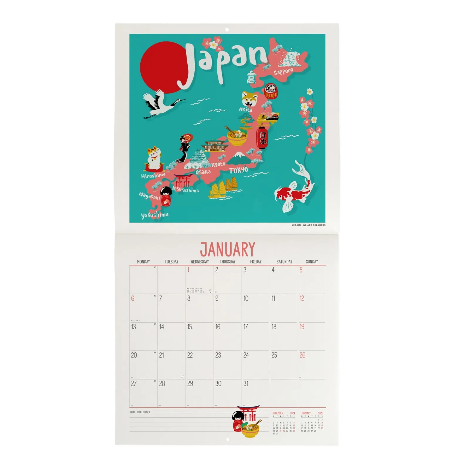 Clearance Legami Calendário 2025 30X29 - Let'S Travel