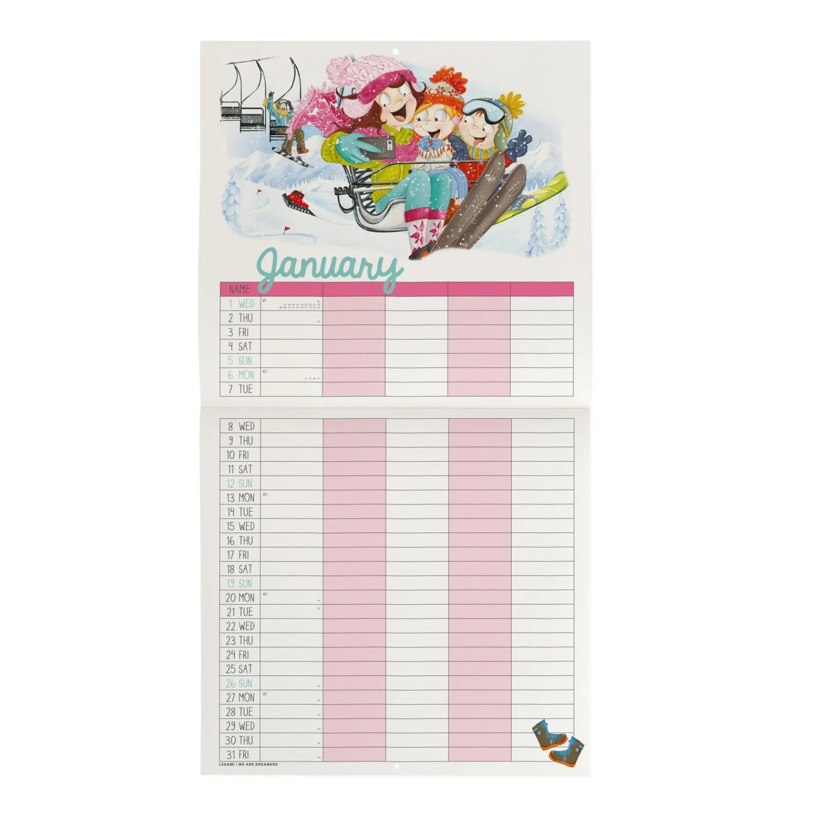 Discount Legami Calendário 2025 30X29 - Super Mum