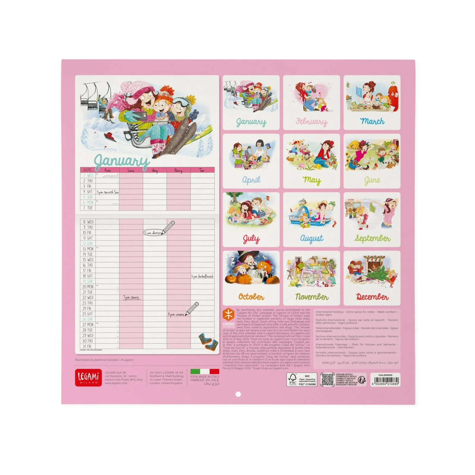 Discount Legami Calendário 2025 30X29 - Super Mum