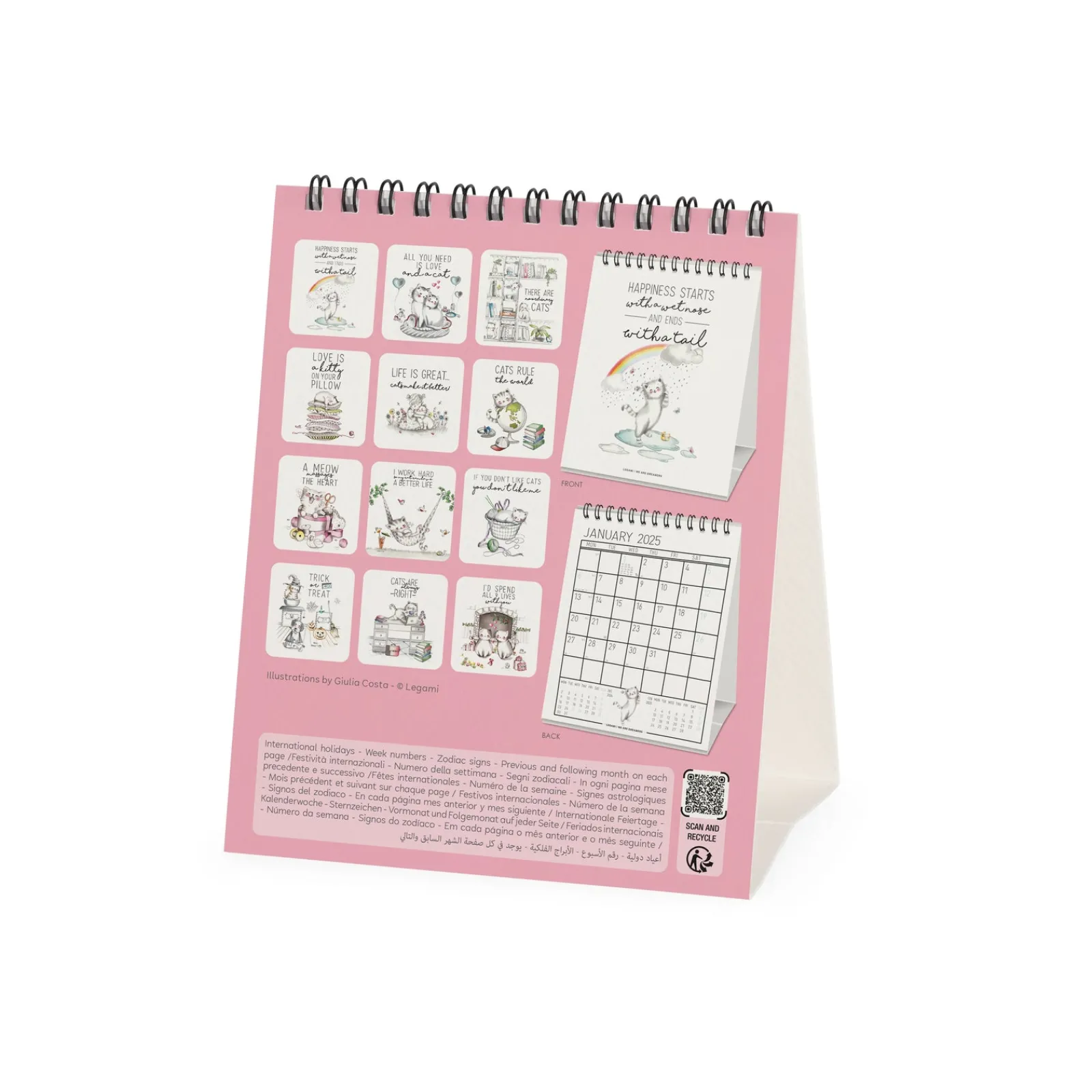 New Legami Calendário Secret 2025 - Sketchy Cats