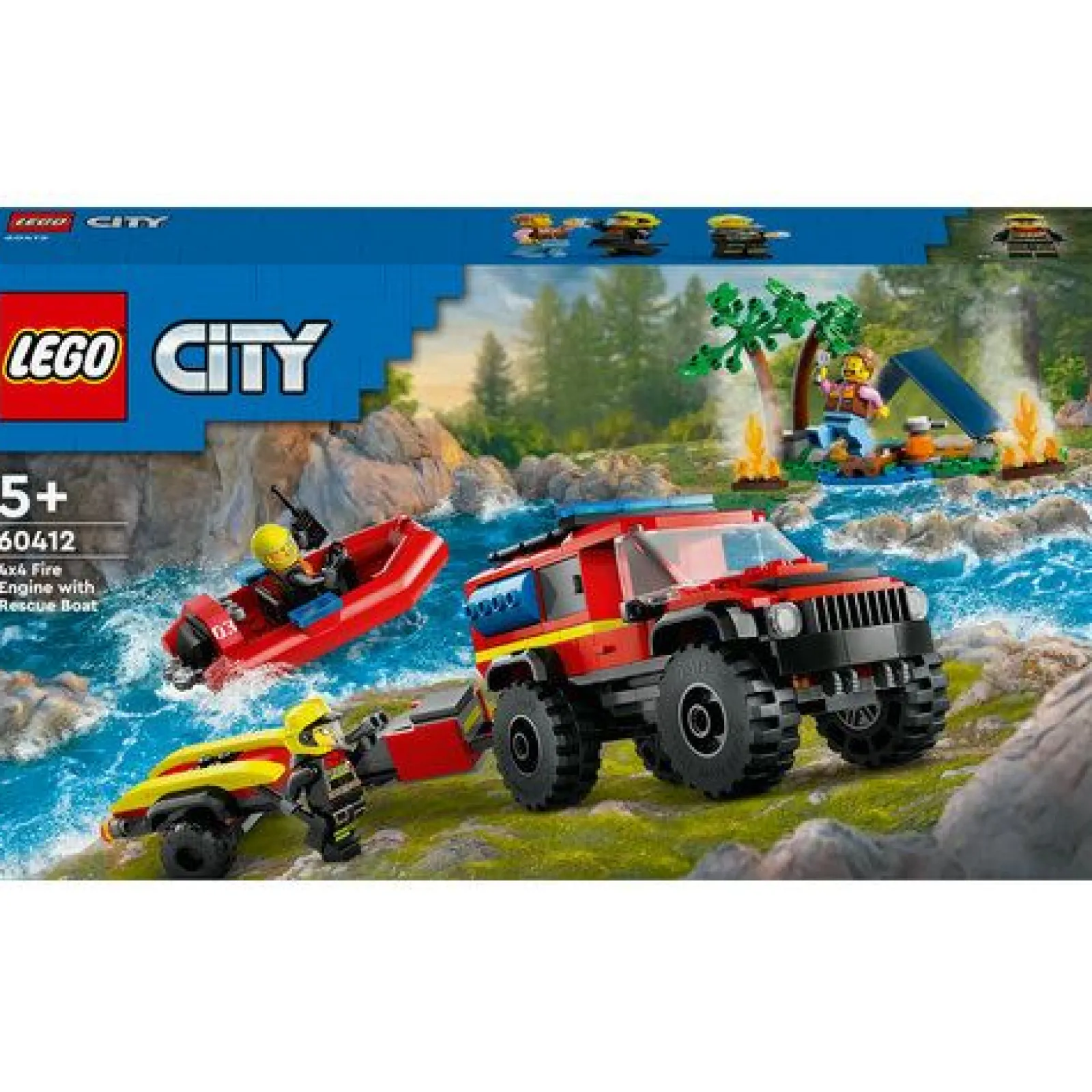 Lego-City Camião Dos Bombeiros 4X4 Com Barco Lego