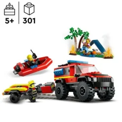 Lego-City Camião Dos Bombeiros 4X4 Com Barco Lego