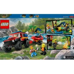 Lego-City Camião Dos Bombeiros 4X4 Com Barco Lego