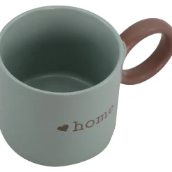 Kasa Caneca Azul Home com Asa Castanha