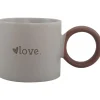 Best Kasa Caneca Cinza Love com Asa Castanha
