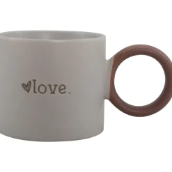 Best Kasa Caneca Cinza Love com Asa Castanha