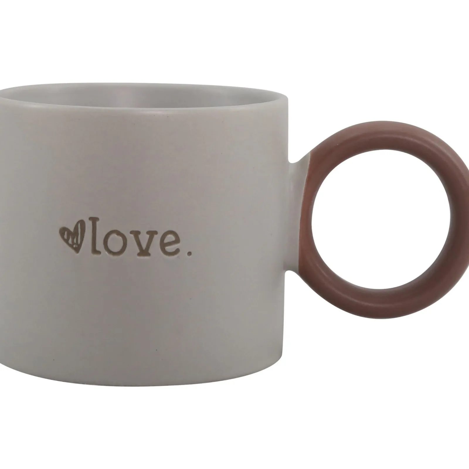 Best Kasa Caneca Cinza Love com Asa Castanha