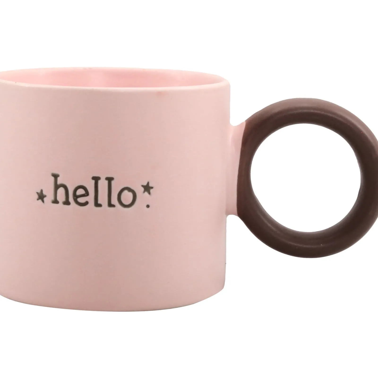 Clearance Kasa Caneca Rosa Hello com Asa Castanha