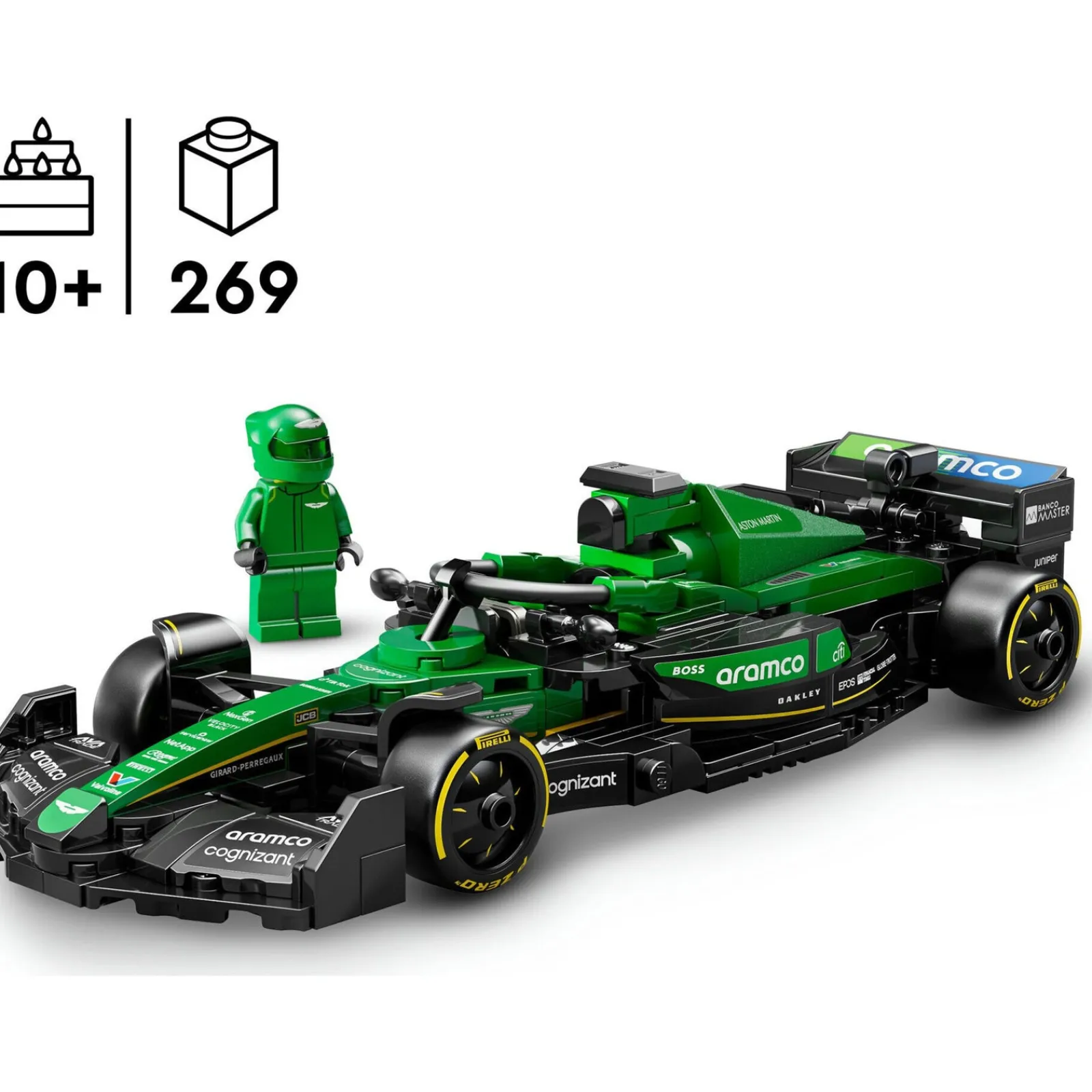 Lego-Speed Carro de Corrida Aston Martin Aramco F1 AMR24 Lego