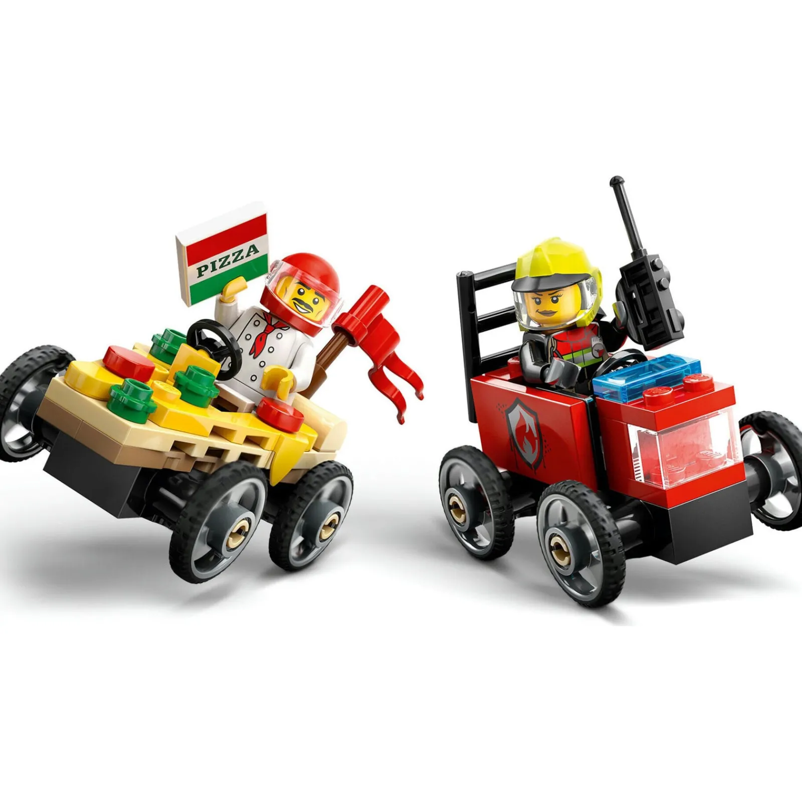 Hot Lego-City Carros De Pizza Vs. Carro Dos Bombeiros