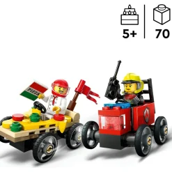Hot Lego-City Carros De Pizza Vs. Carro Dos Bombeiros
