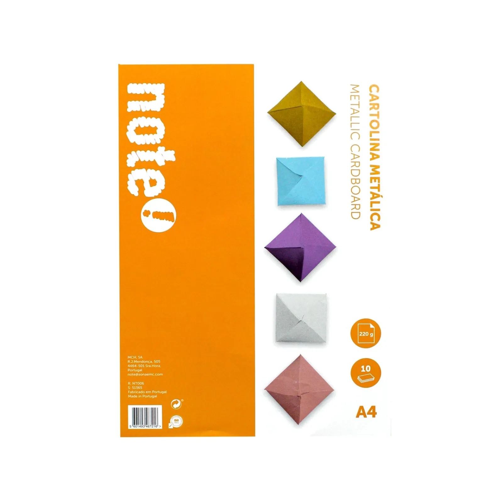 Note! Cartolina Metálica A4 10 Folhas