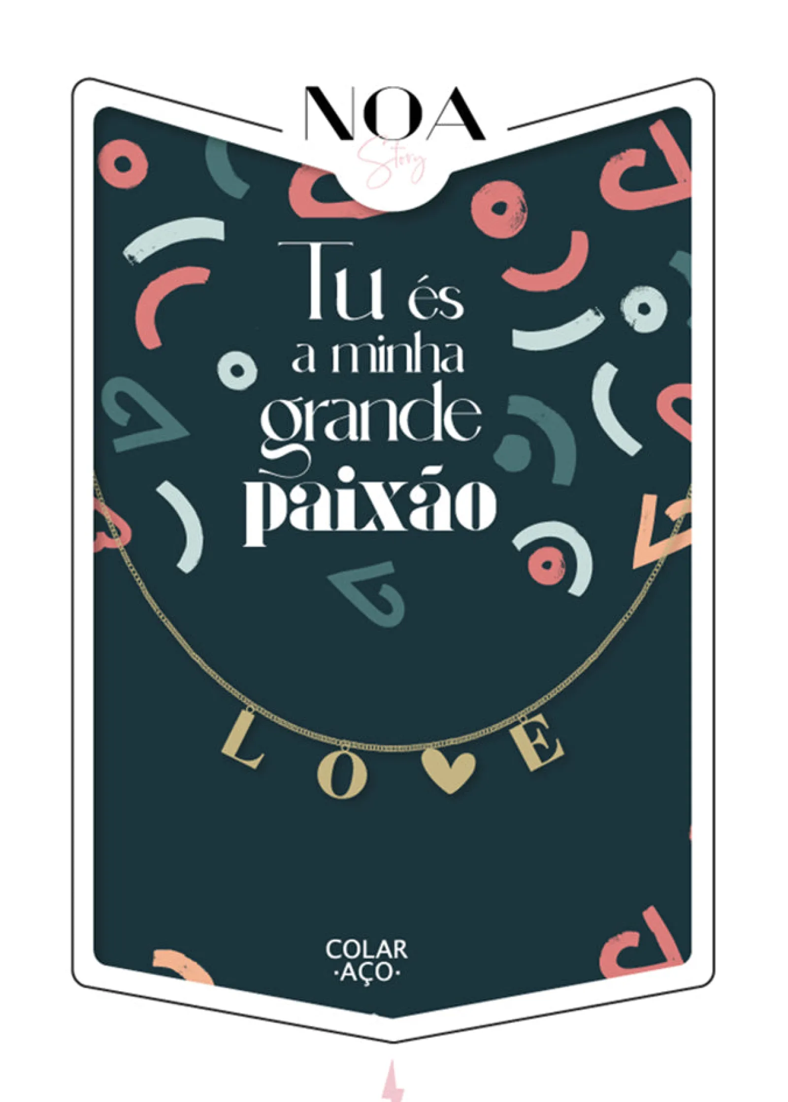 Lovely Story Colar Aço Dourado - Love