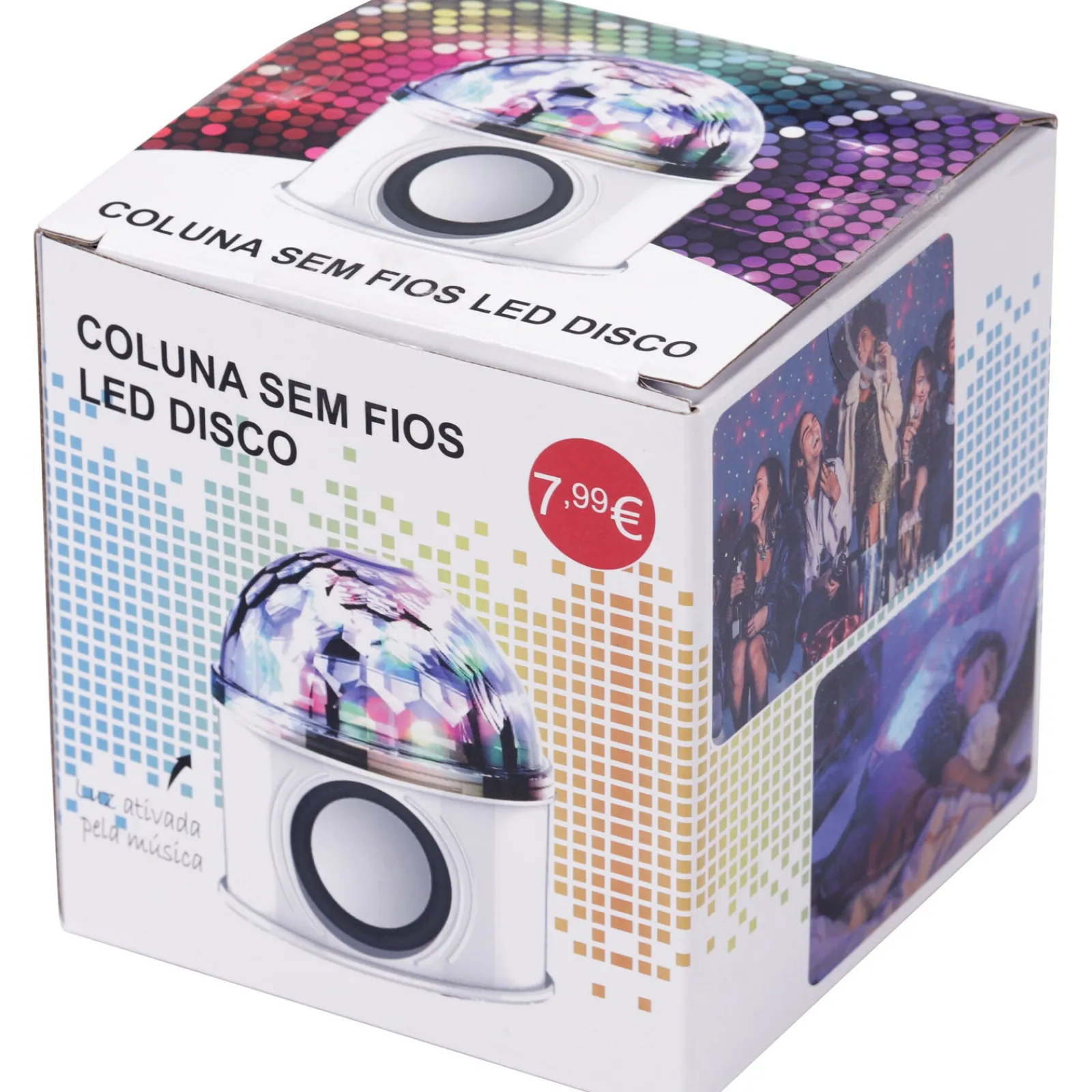Wesdar Coluna Sem Fios Bola Led Disco USB
