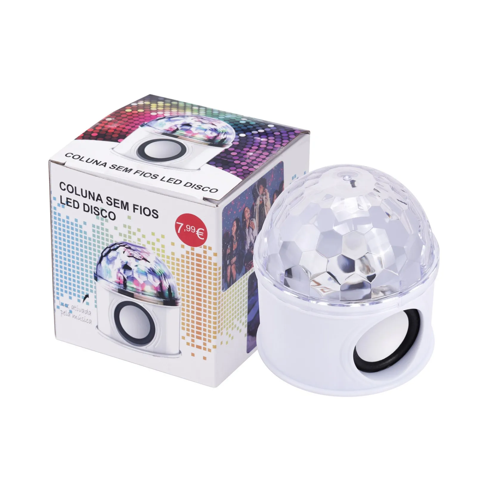 Wesdar Coluna Sem Fios Bola Led Disco USB