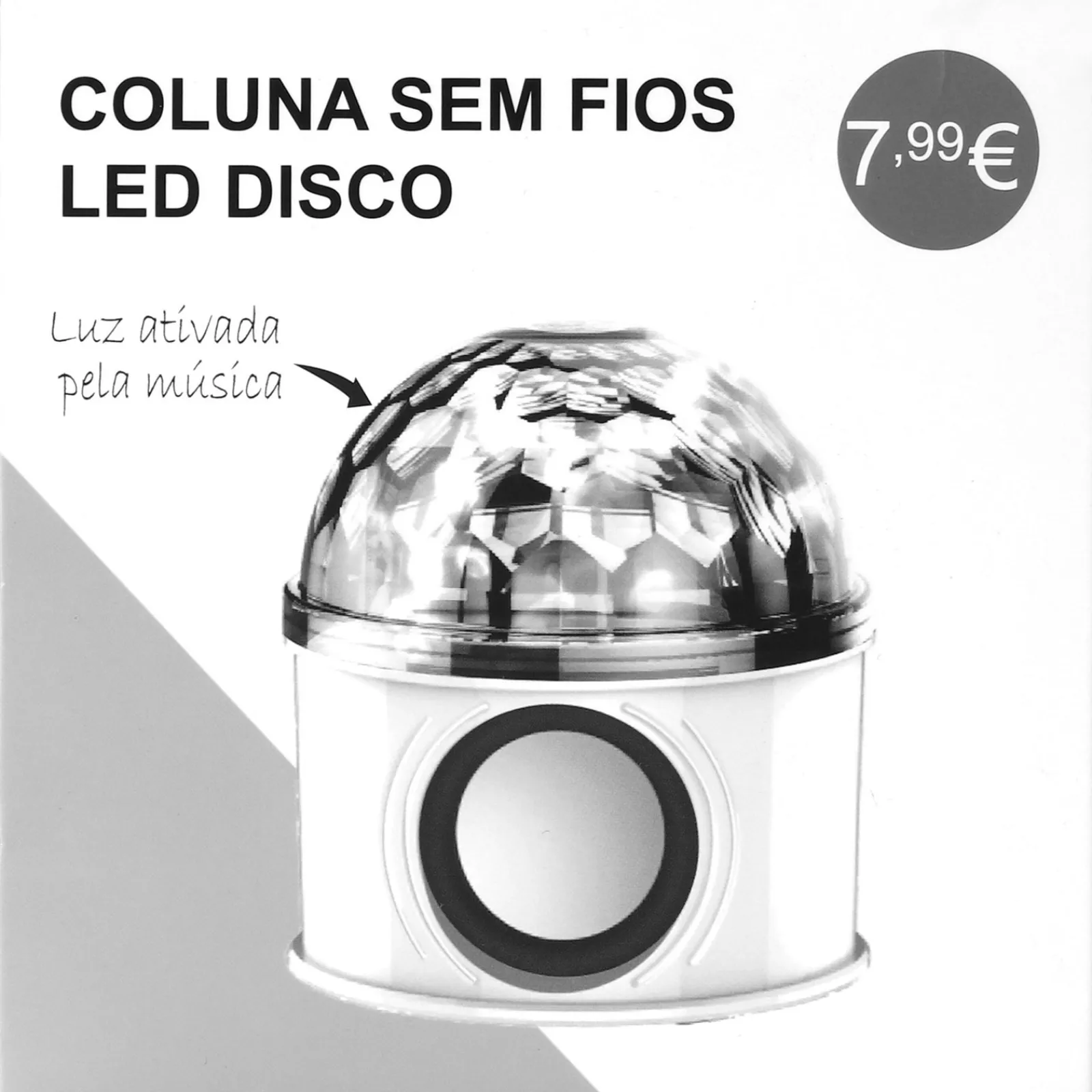 Wesdar Coluna Sem Fios Bola Led Disco USB