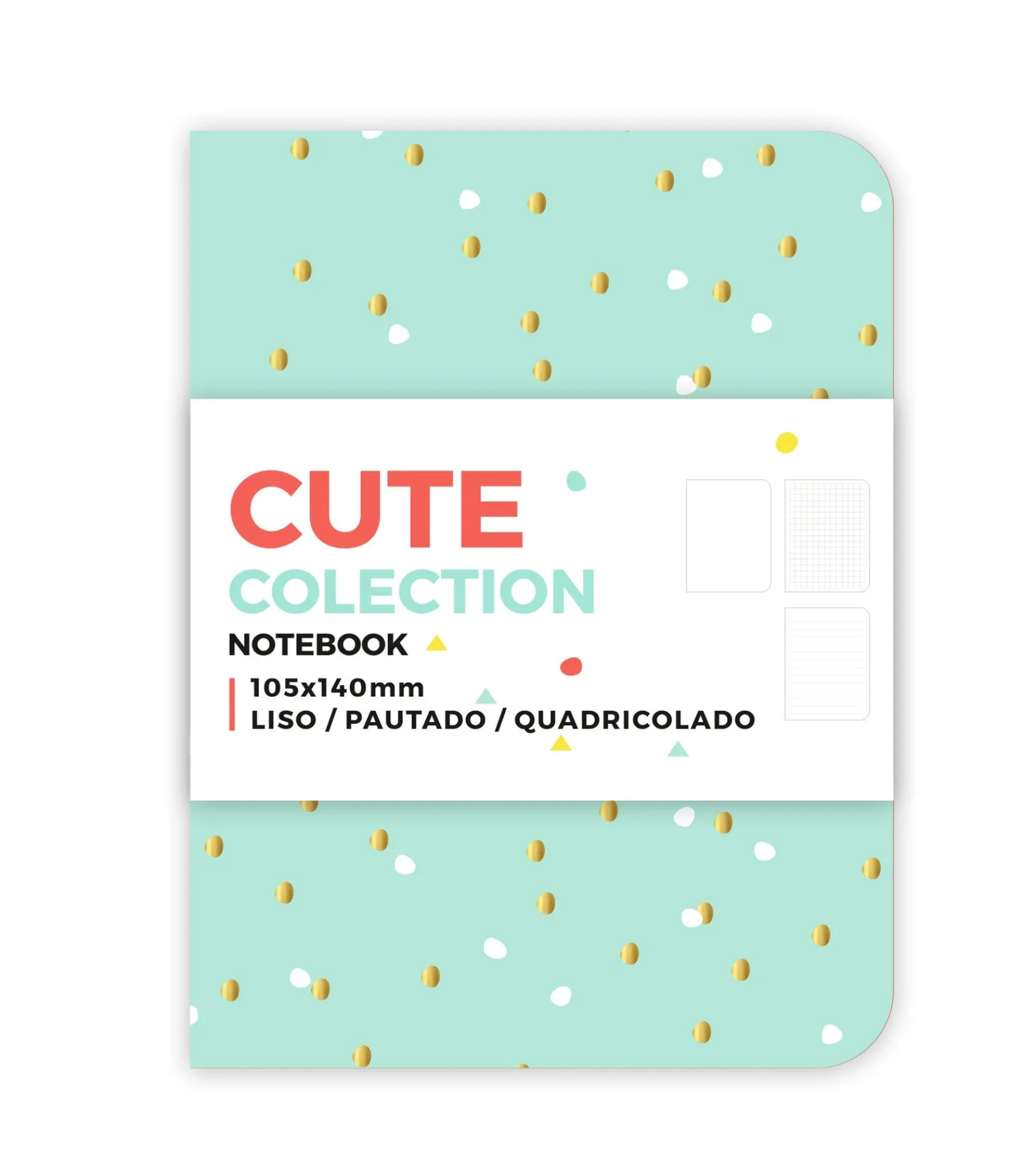 Fabulousrainbow Conjunto 3 Cadernos A6 - Gold (artigo sortido)