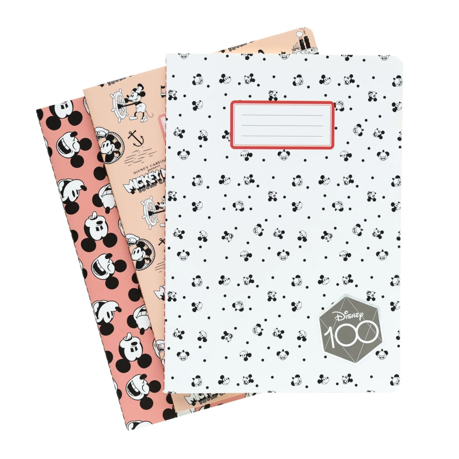 Mickey Conjunto 3 Cadernos A5 - 100 Anos