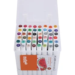 Note! Conjunto 48 Marcadores Ponta Dupla Base Álcool