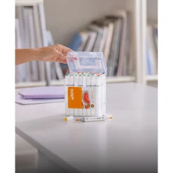 Note! Conjunto 48 Marcadores Ponta Dupla Base Álcool