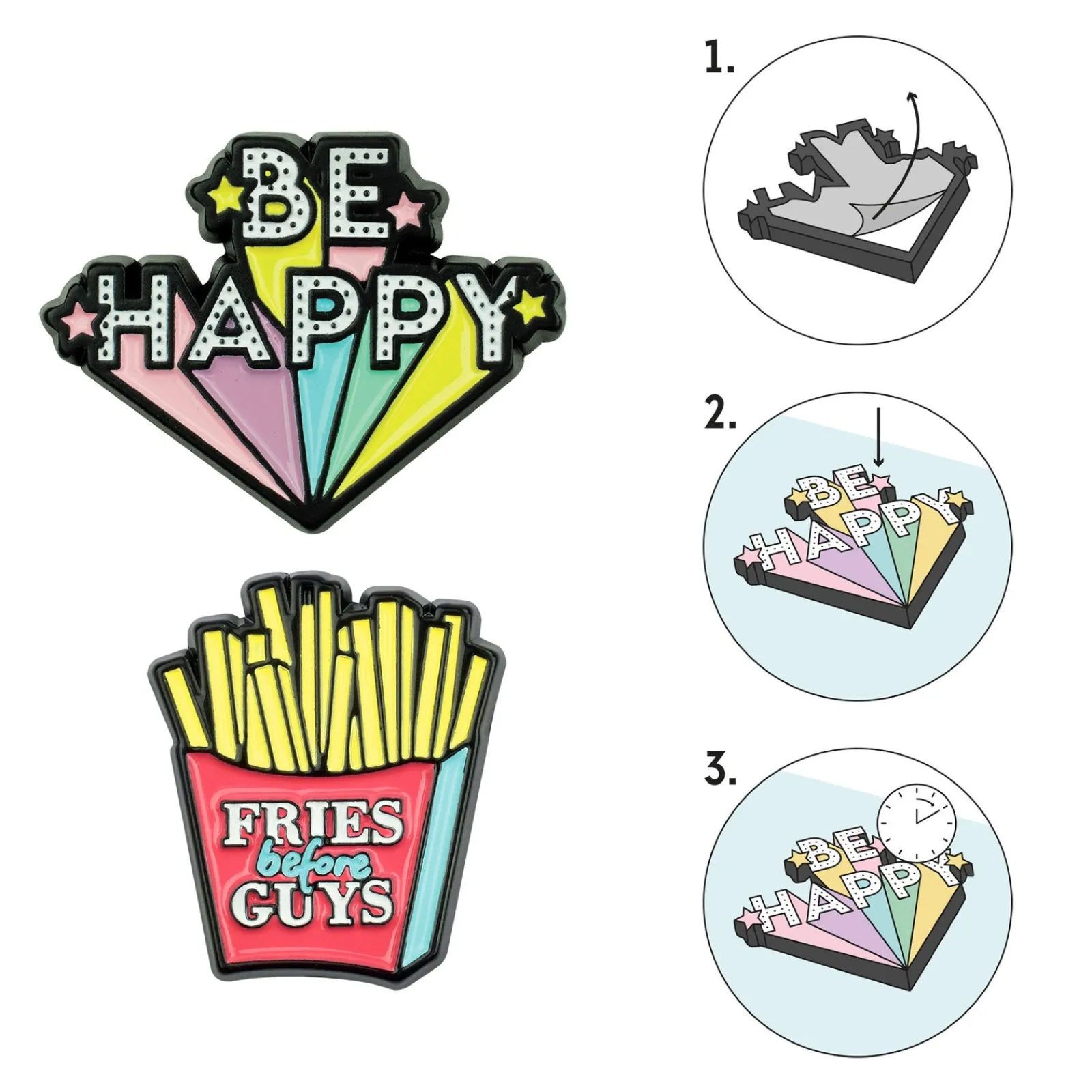 Legami Conjunto 2 Stickers Metal - Be Happy