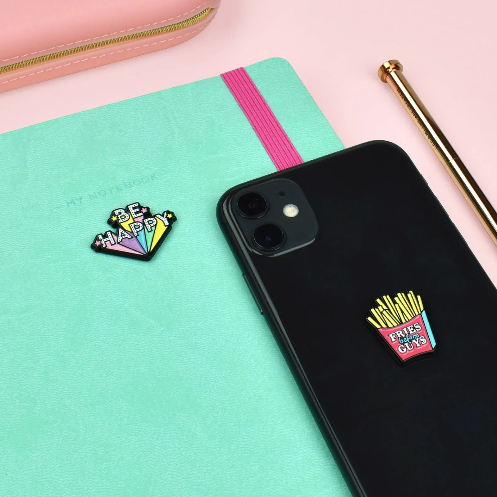 Legami Conjunto 2 Stickers Metal - Be Happy