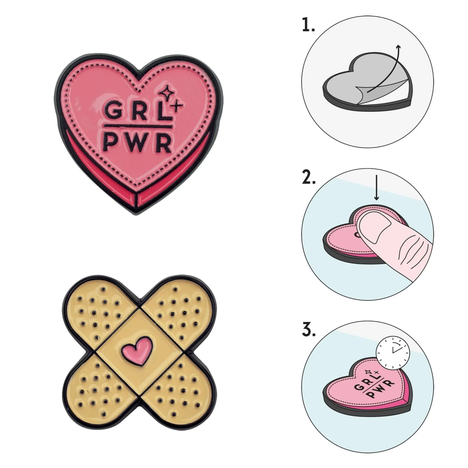 Legami Conjunto 2 Stickers Metal - Grl Pwr