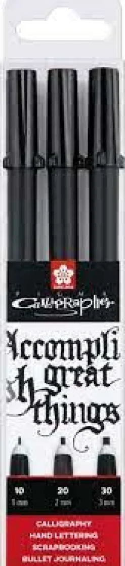 Sakura Conjunto de 3 Marcadores para Caligrafia Tons Negros