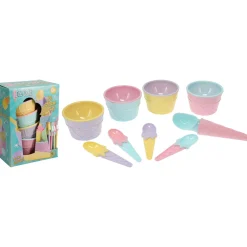 Koopman Conjunto De Servir Gelado Colorido 9 Peças