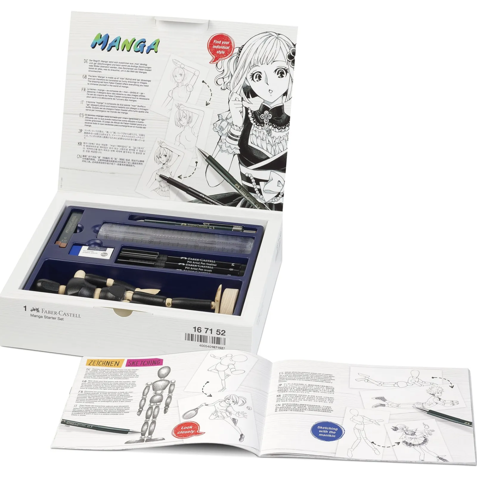 Faber Castell Conjunto Desenho Iniciação Pitt Manga