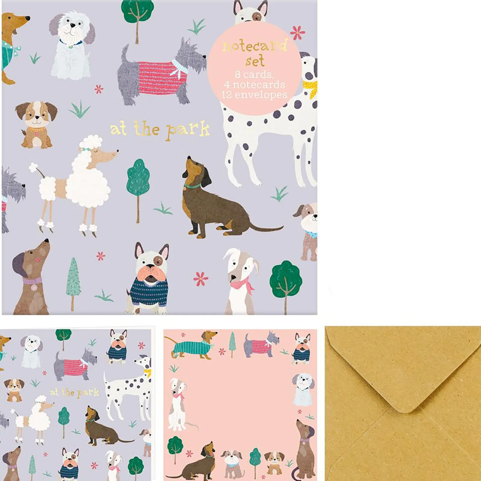 Online Do Art Conjunto Postais + Cartões + Envelopes - Puppies