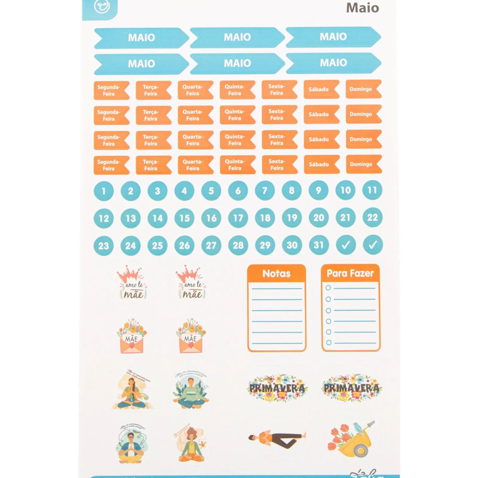 Talia Conjunto Stickers 12 Folhas