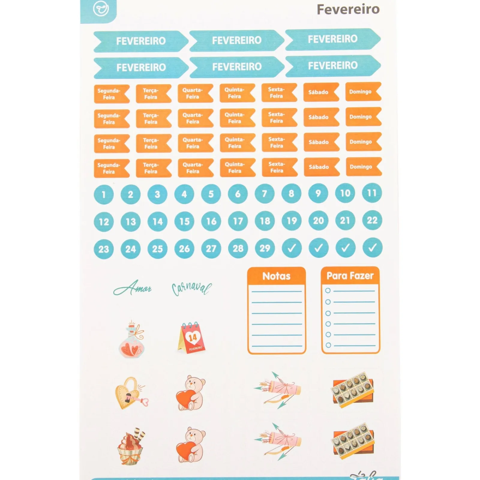 Talia Conjunto Stickers 12 Folhas