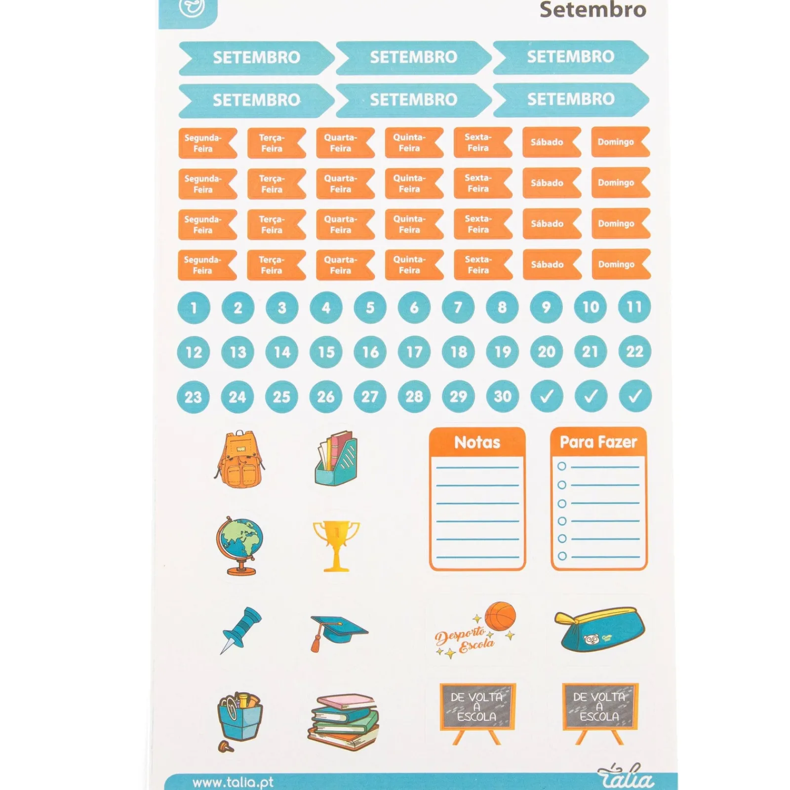 Talia Conjunto Stickers 12 Folhas