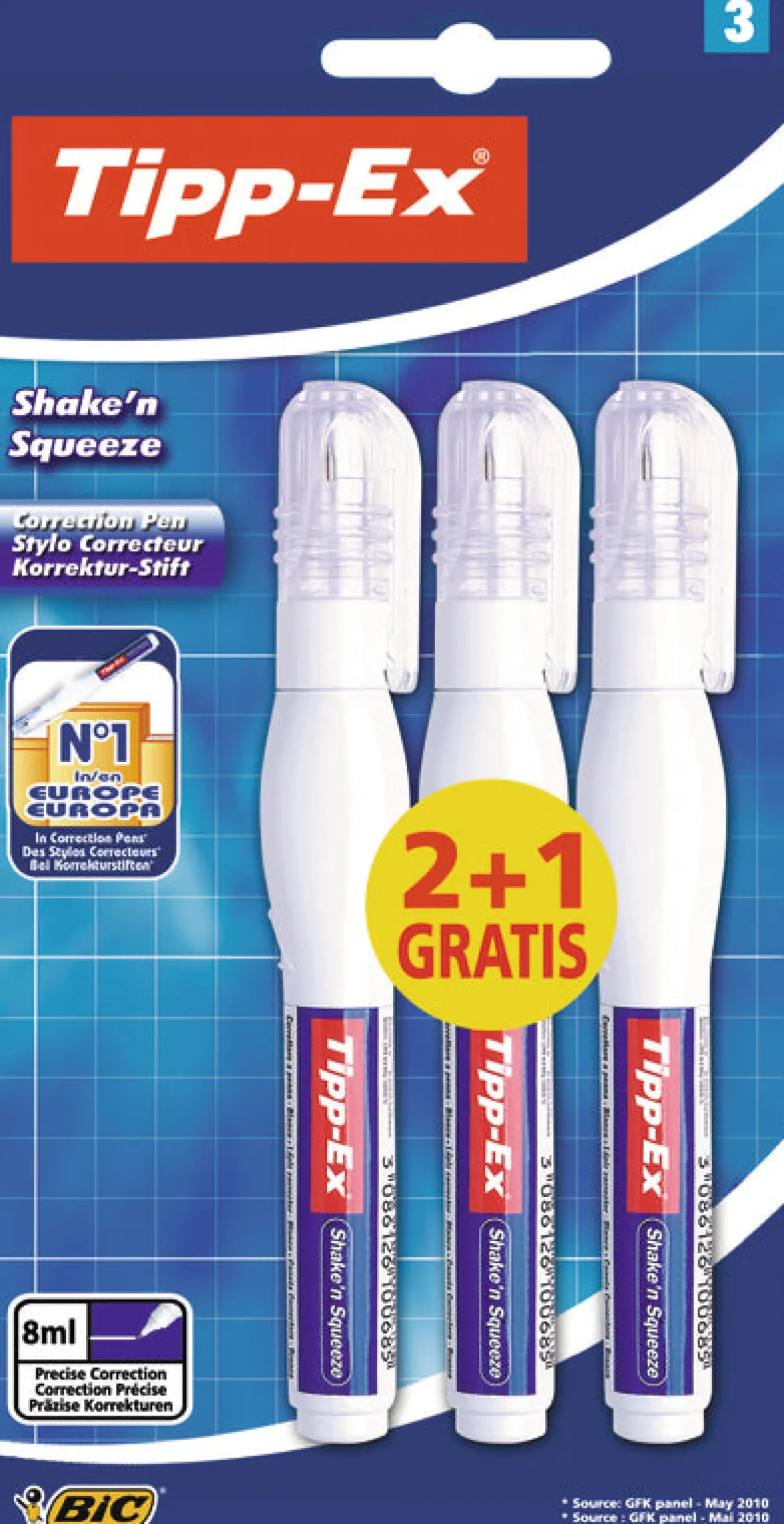 New Tipp-Ex Corretor Shake N Squeeze 2+1 unidades