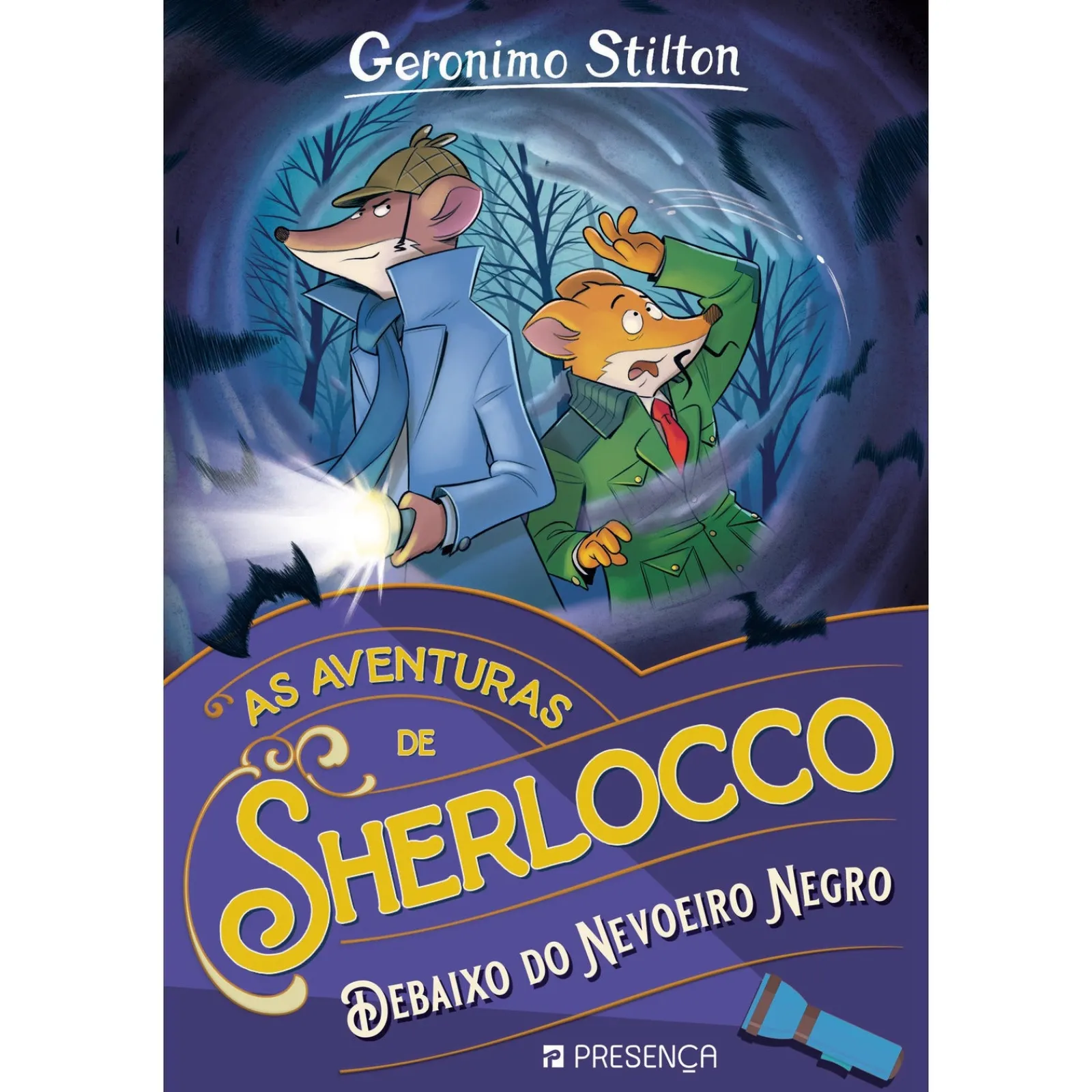 Presença Debaixo do Nevoeiro Negro de Geronimo Stilton - As Aventuras de Sherlocco