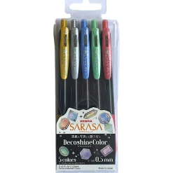 Outlet Zebra Esferográfica Clip Tinta Gel Sarasa Decoshine 5 unidades