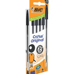 Bic Esferográfica Cristal Medium 5 Unidades Pretas