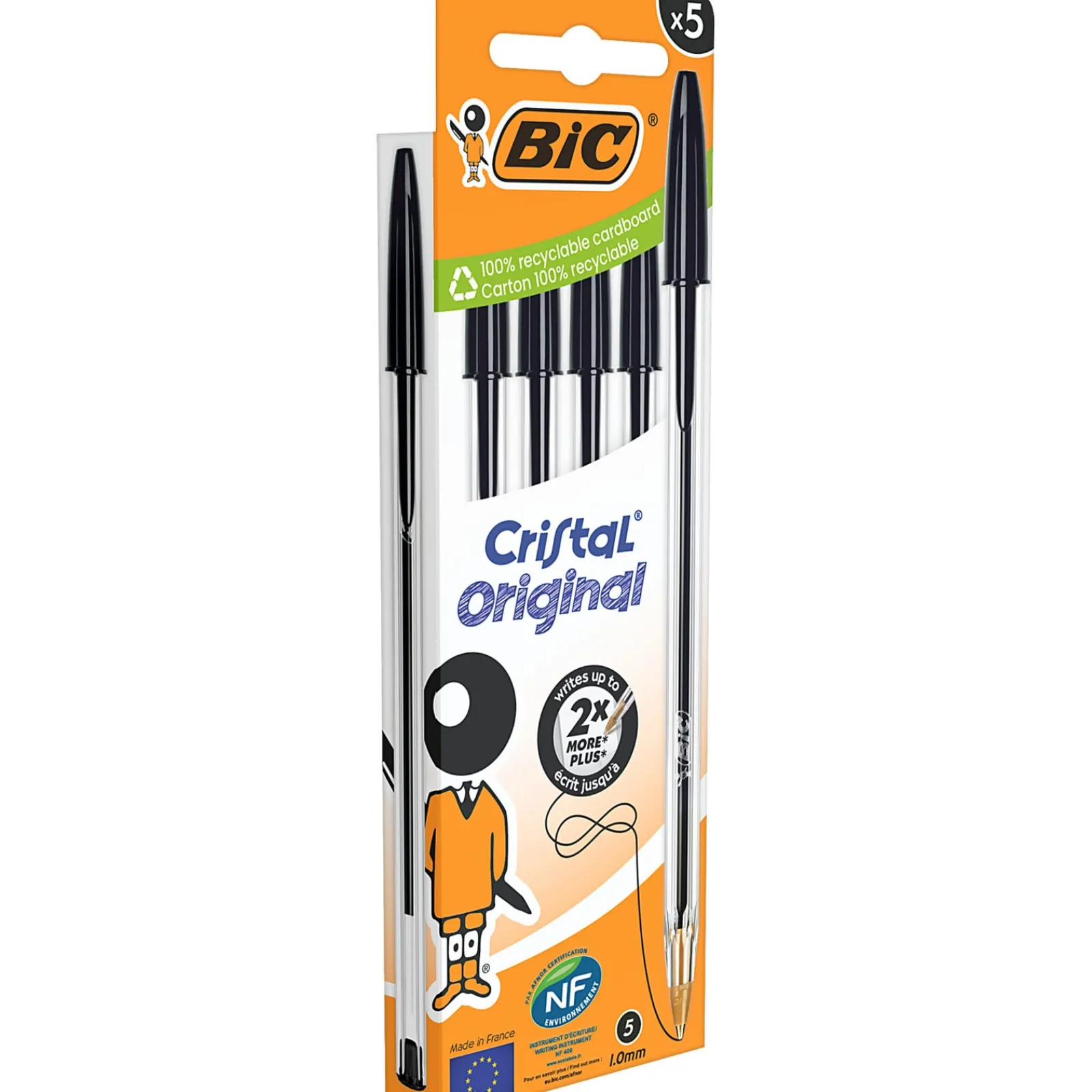 Bic Esferográfica Cristal Medium 5 Unidades Pretas