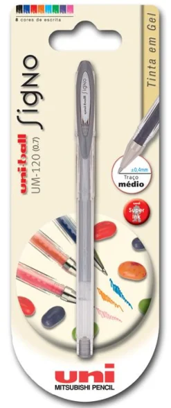 Hot Uni Esferográfica Roller Gel Signo Prateada