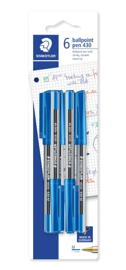 Staedtler Esferográfica Stick 430 M 6 unidades Azul