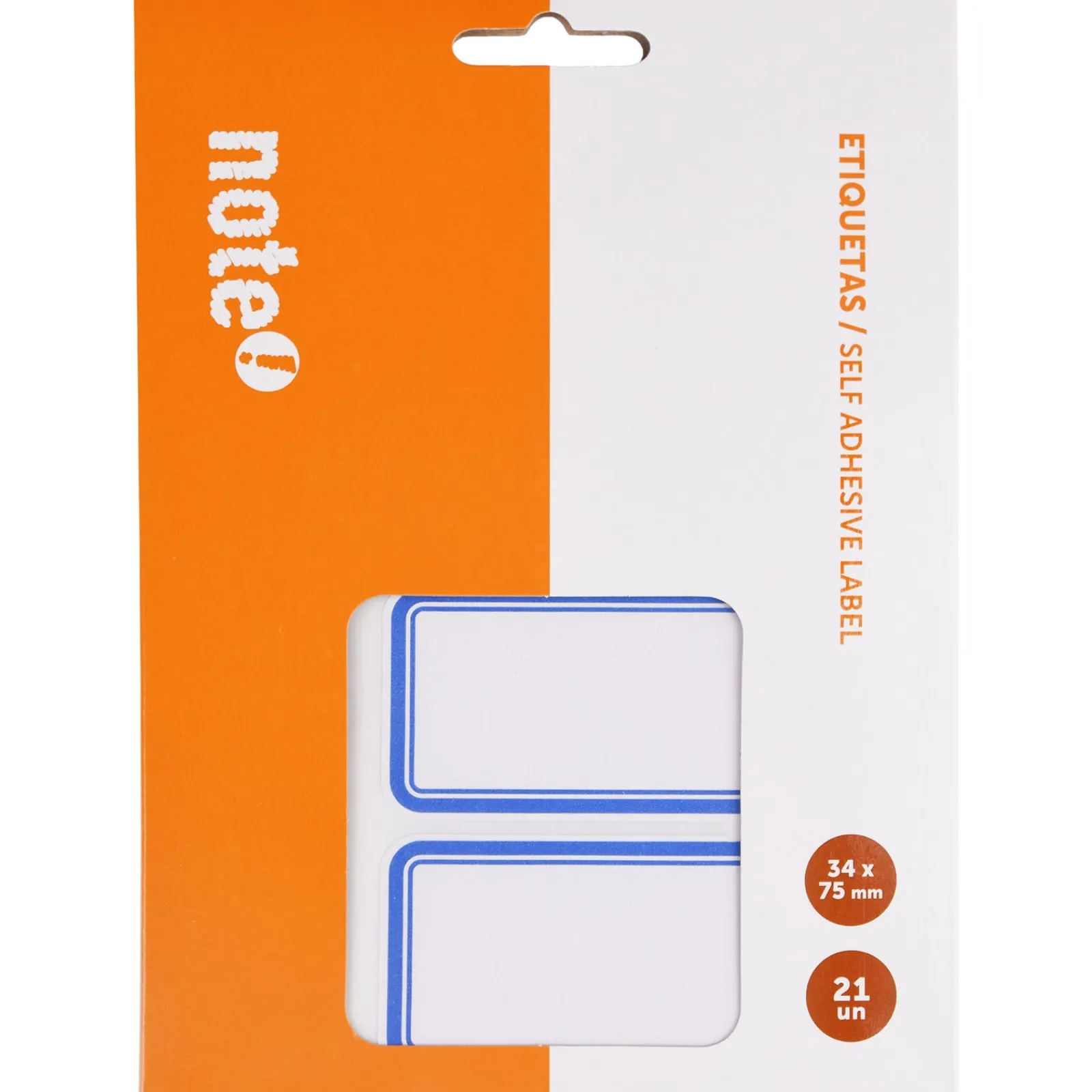 Note! Etiquetas Adesivas 34*75mm Borda Azul 21un