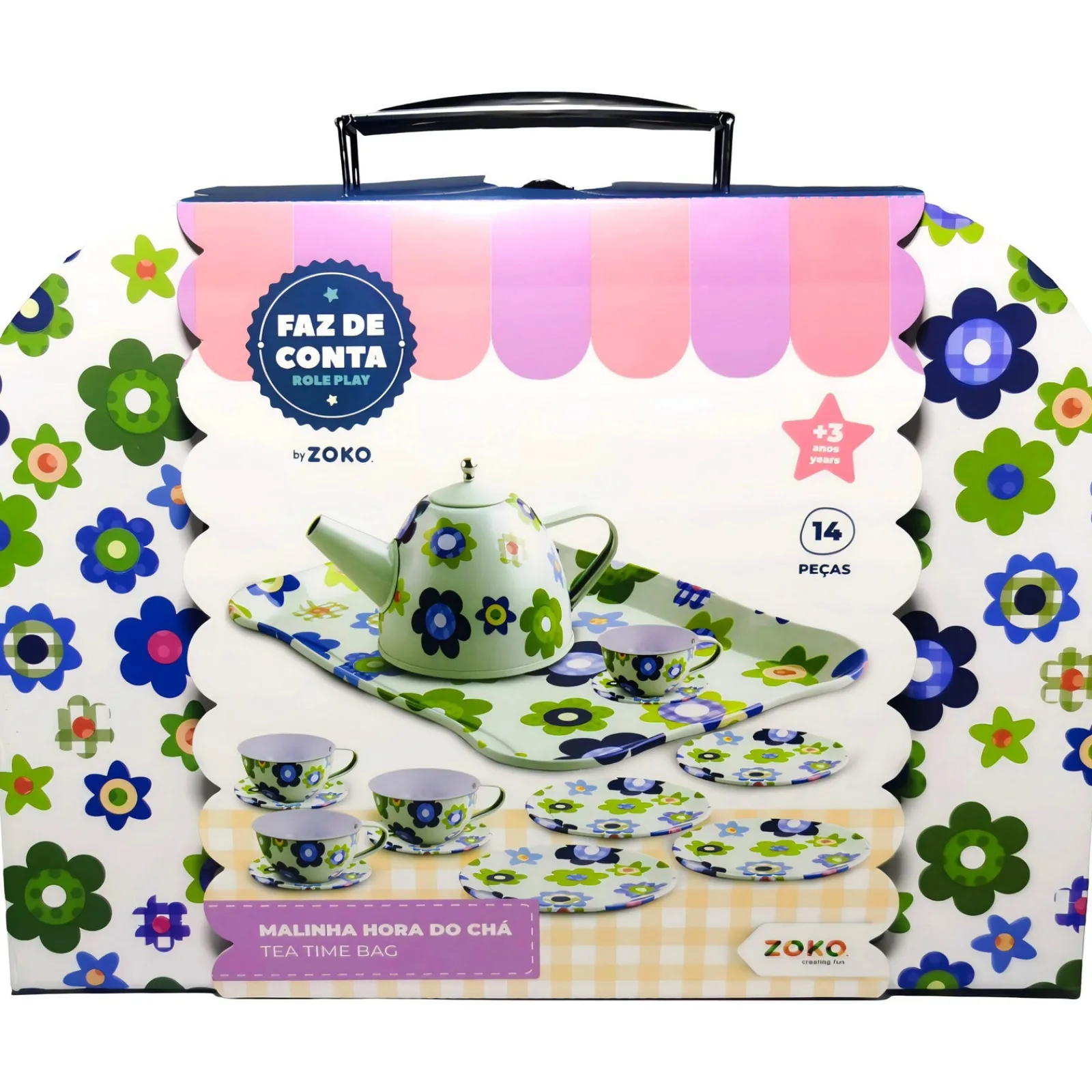 Zoko-Faz Conta Faz Conta - Malinha Conjunto De Chá 15 Peças