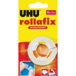 Uhu Fita Cola Transparente Rollafix 25m x 19mm