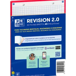 Discount Oxford Flashcards 2.0 A5 30 Folhas Quadriculado Vermelho