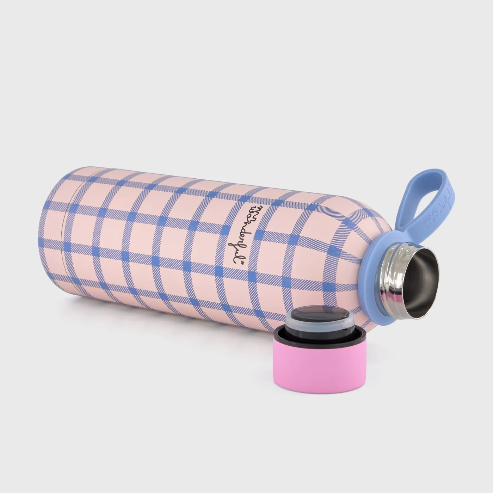 Outlet Mr. Wonderful Garrafa Térmica - Quadrados Azul E Rosa