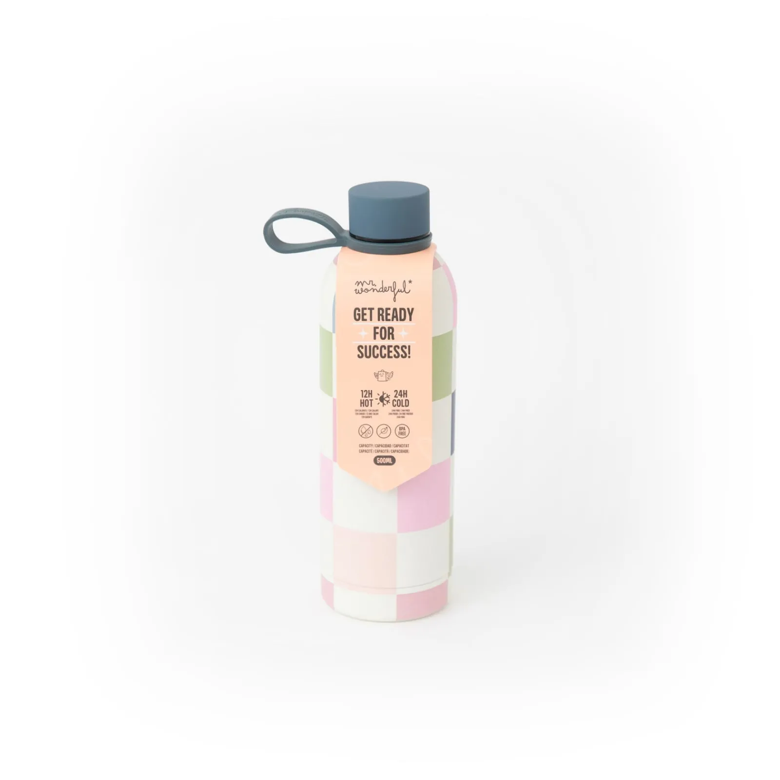 Hot Mr Wonderfull Garrafa Térmica 500Ml - Estampa Xadrez