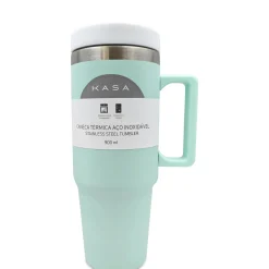 New Kasa Garrafa Térmica Verde em Aço Inoxidável