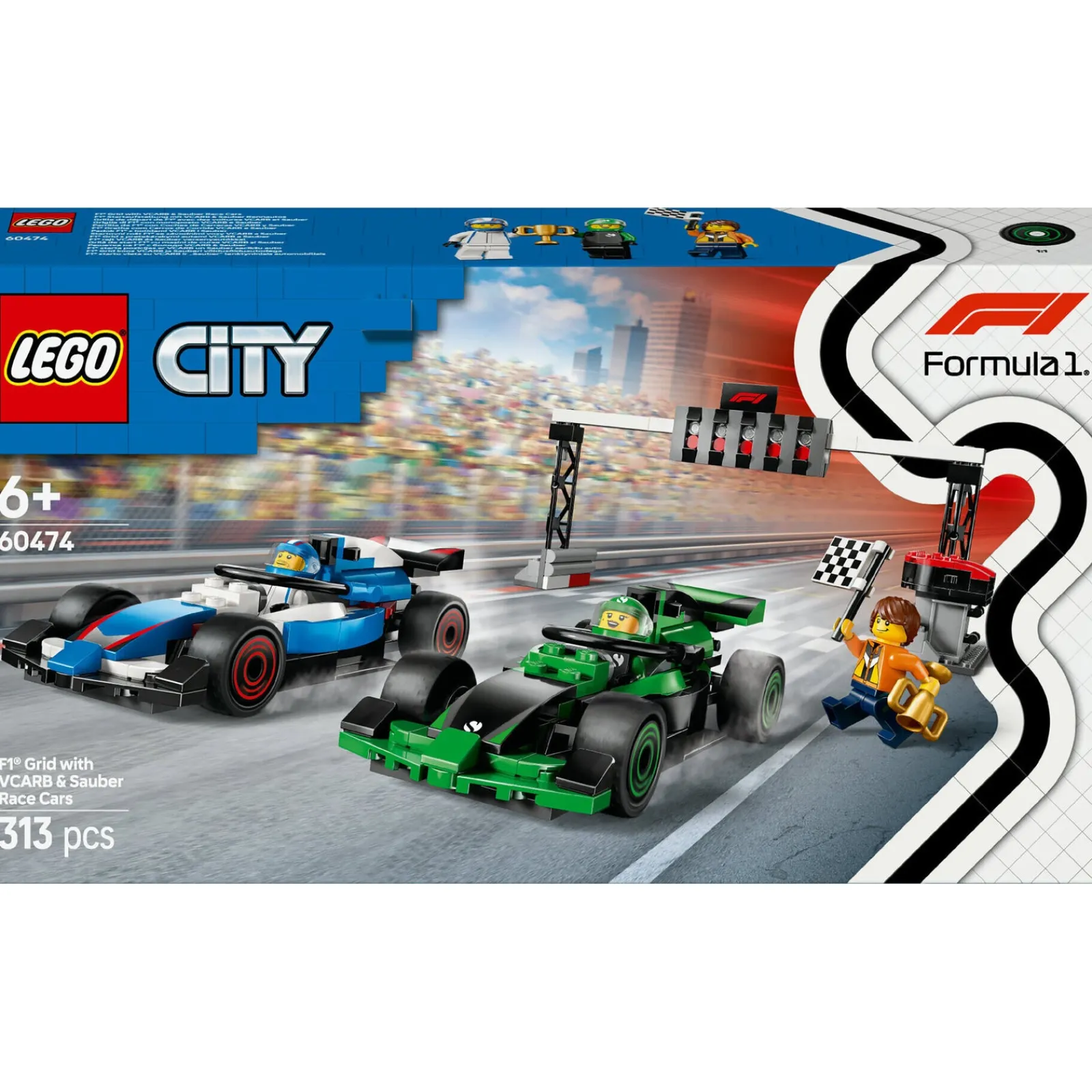 Clearance Lego-City Grelha com Carros de Corrida Vcarb e Sauber Lego